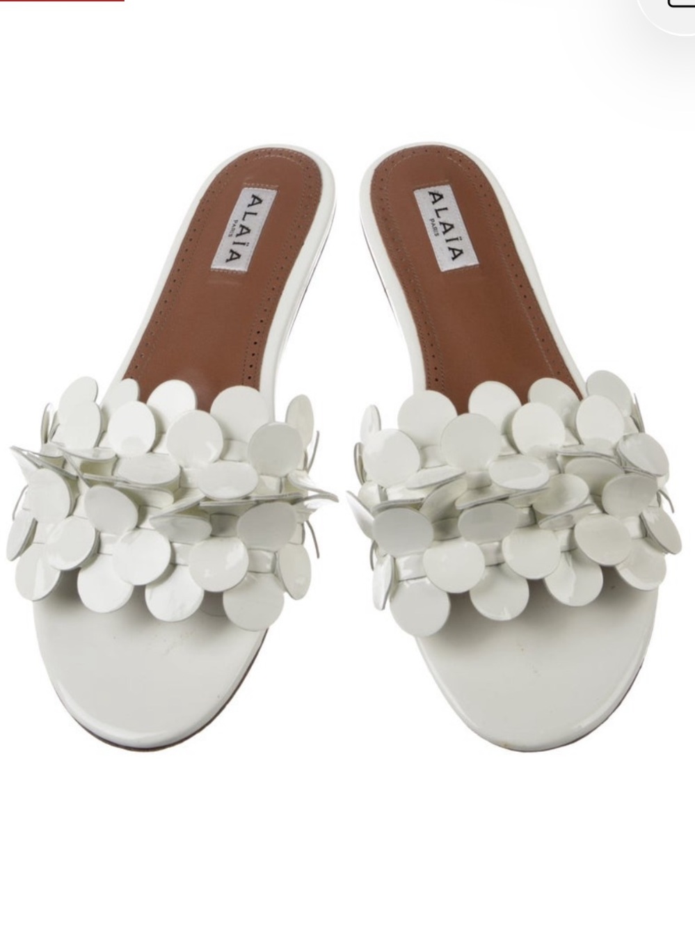 Alaia White Confetti Leather Sandals